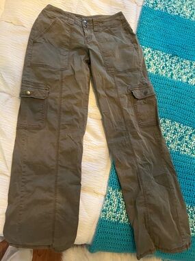 Garage Olive Green Cargo Pants with Flap Pockets